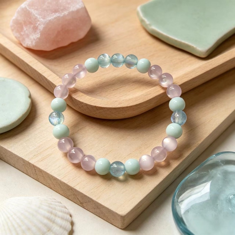 Clear Blue and White Bracelet